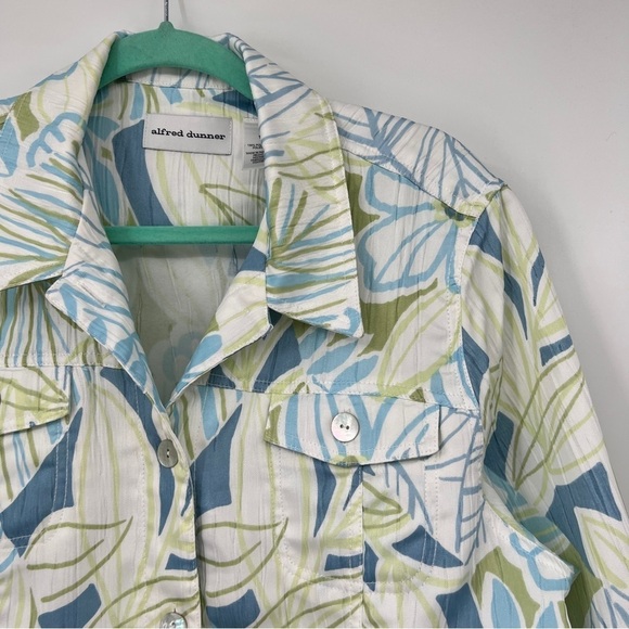 Alfred Dunner Abstract Floral Collared Buttondown Long Sleeve Casual Jacket - Picture 1 of 12
